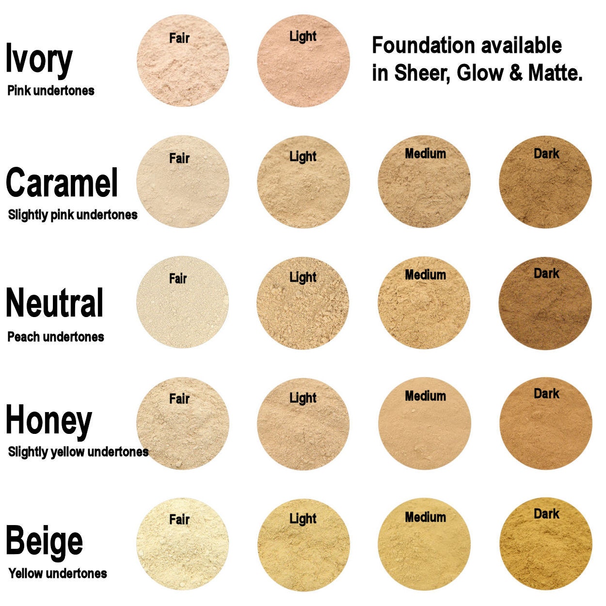 SAMPLES Mineral Foundation - Medium Coverage With Glow - 18 Colours To Choose From