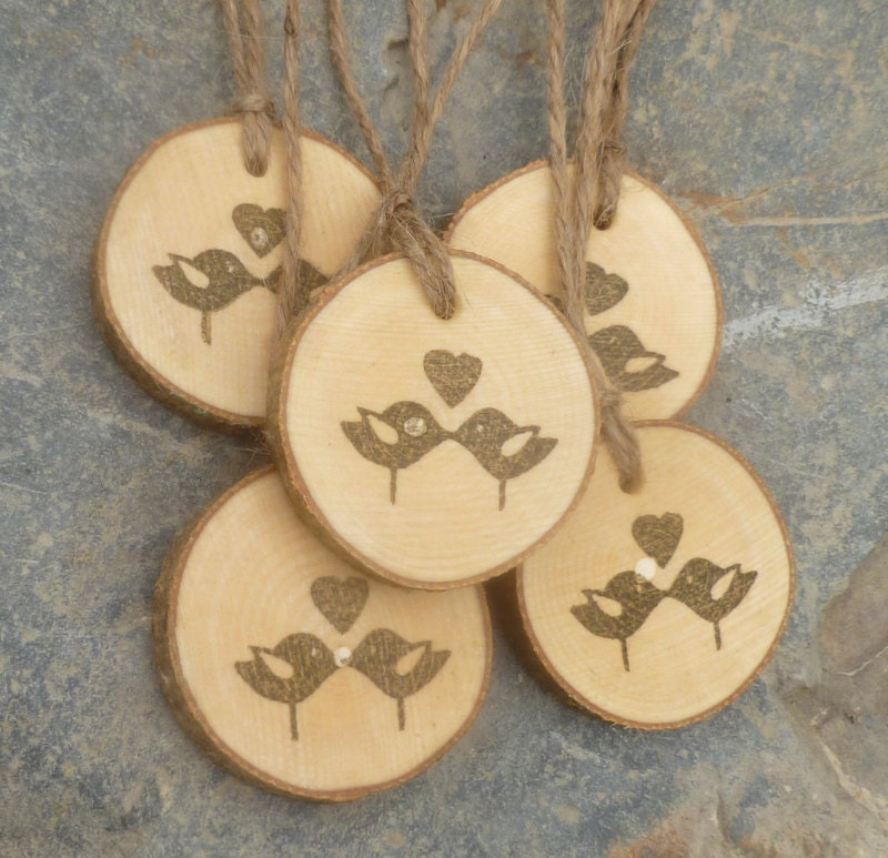 Rustic Wedding Tags Love Birds