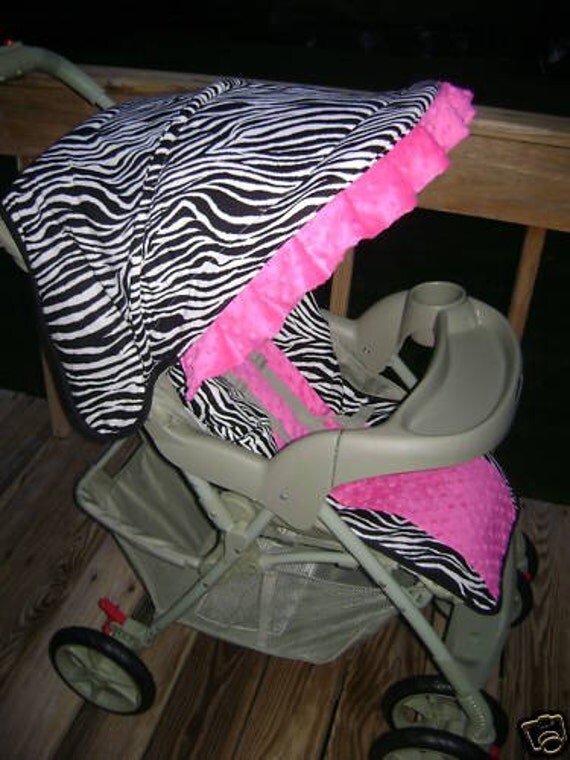 Custom Boutique Zebra Hot Pink Stroller Cover by smallsproutsbaby