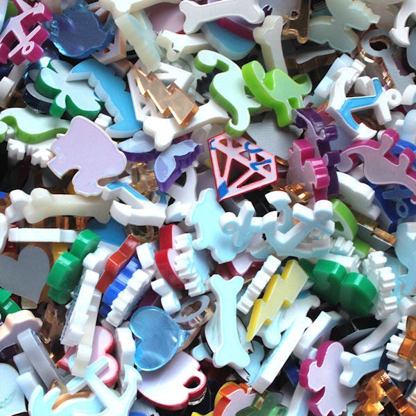 20 x mixed cabochon grab bag - laser cut acrylic