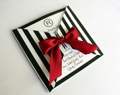 EDITABLE Printable Black and White Striped Square Wrap Invitation