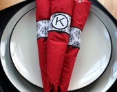 EDITABLE Damask Printable Paper Napkin Rings Electronic Delivery