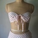 vintage 1940s to 1950s swimsuit / cotton two-piece bikini red polka dots ruffles halter