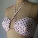 vintage 1940s to 1950s swimsuit / cotton two-piece bikini red polka dots ruffles halter