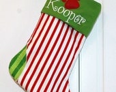 Christmas Stocking - Don't forget your DOG-- CHOOSE your color combo and Personalization- Pet stocking.. dog stocking