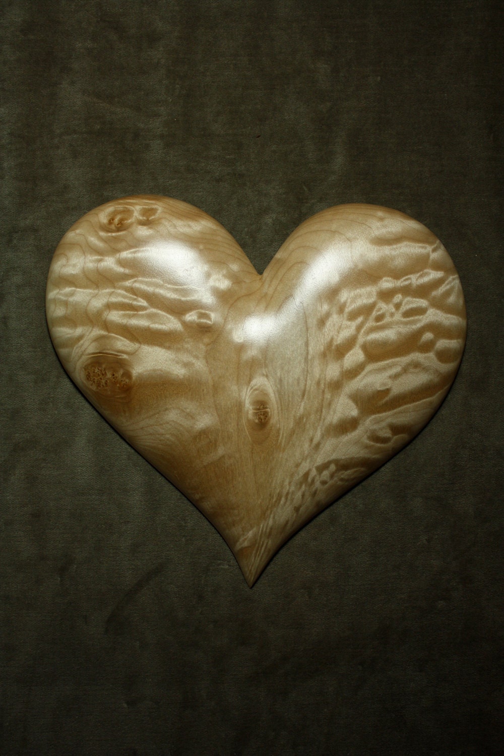 Ooak, Heart, Christmas present, wood carving, carved by Gary Burns the Wiz, handmade woodworking