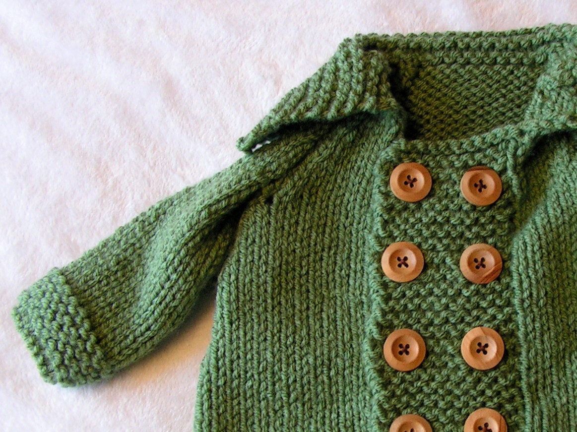 RESERVED LISTING--DANNY 0-3 month double breasted sweater in sage green