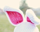 Bunny Ear Beanie crochet pattern INSTANT DOWNLOAD