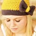 The Flapper Bow Beanie Ladies Hat Crochet Pattern  PDF 26 INSTANT DOWNLOAD