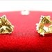 Lemon Quartz Gemstone Earrings with Silver in a Trillion cut