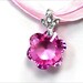57ct HUGE Pink Topaz Gemstone Necklace Organza Silk Ribbon Necklace Fancy Cut Flower Gemstone Pendant