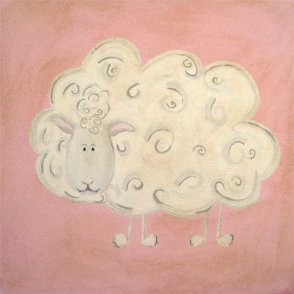 Sophie the Sheep... ORIGINAL PAINTING 12x12 nursery decor - kids - baby - children