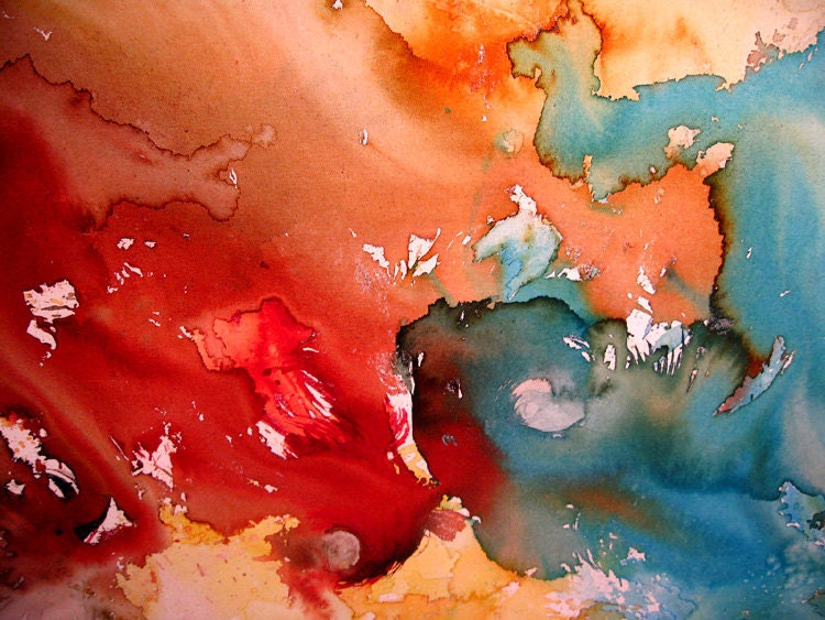 Original Modern Painting, Red And Blue Abstract painting, Contemporary Fine Art by Henry Parsinia Large 48x24