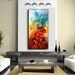 Original Modern Painting, Red And Blue Abstract painting, Contemporary Fine Art by Henry Parsinia Large 48x24