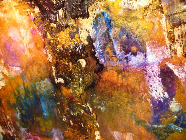 ORIGINAL Abstract Art, Modern Textured Art, Palette Knife Metallic Painting by Henry Parsinia 36x24