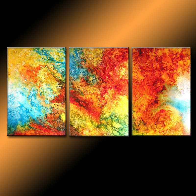 Original Abstract painting Contemporary modern Fine Art by Henry Parsinia ,72x36 large