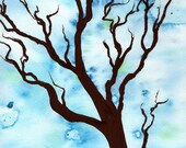 Awaiting Spring - Original watercolour painting inspired by a winter tree