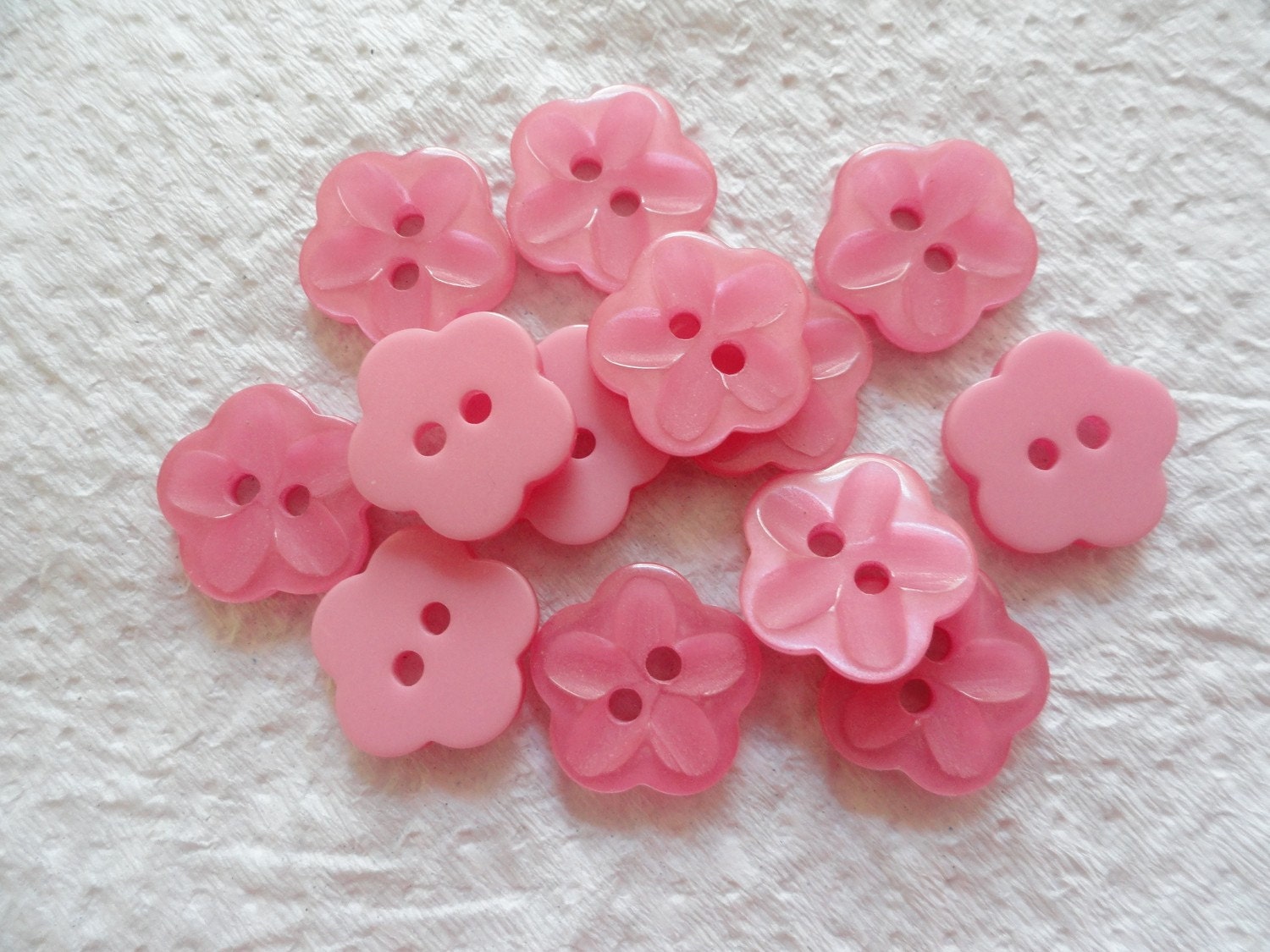 13 Pink flower buttons children's clothing by