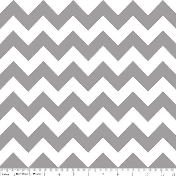 BACK IN STOCK, Medium Chevron in Grey by Riley Blake Designs 1/2 yard total
