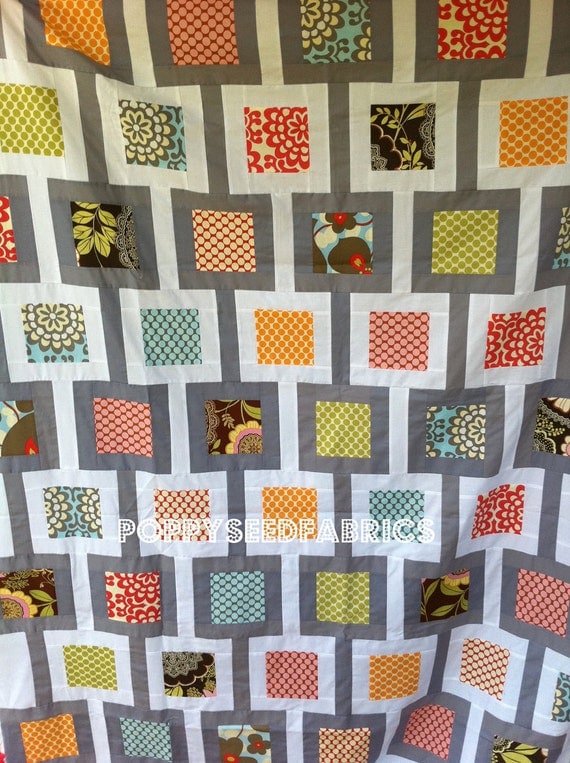 last one......Chain Link Quilt Kit, in Amy Butler's Lotus fabrics, finished size 61"x82" based off of pattern from Amy Smart