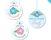 Luau theme party - Personalized DIY printable party circles