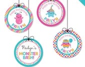 Little Monster party - Personalized DIY printable party circles