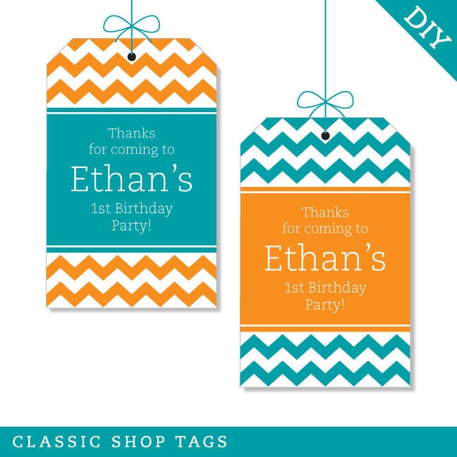 Design it yourself - Chevron - Personalized DIY printable favor tags - Choose your own font and colors