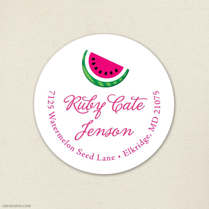 Watermelon party - Personalized address labels - Sheet of 24