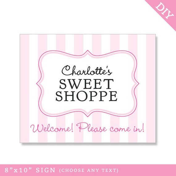 Sweet Shoppe party - Personalized DIY printable sign Il_570xn
