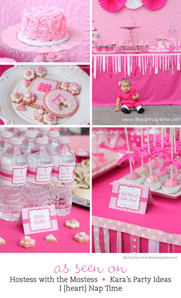 Pretty in Pink party - Set of 15 custom photo invitations - Printable file also available