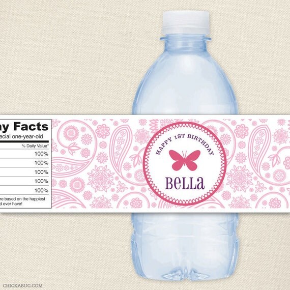 Butterfly party - 100% waterproof personalized water bottle labels Il_570xn