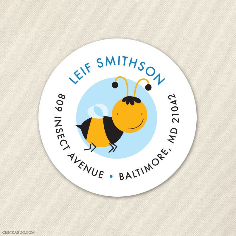 Insect party - Personalized address labels - Sheet of 24 Il_570xn
