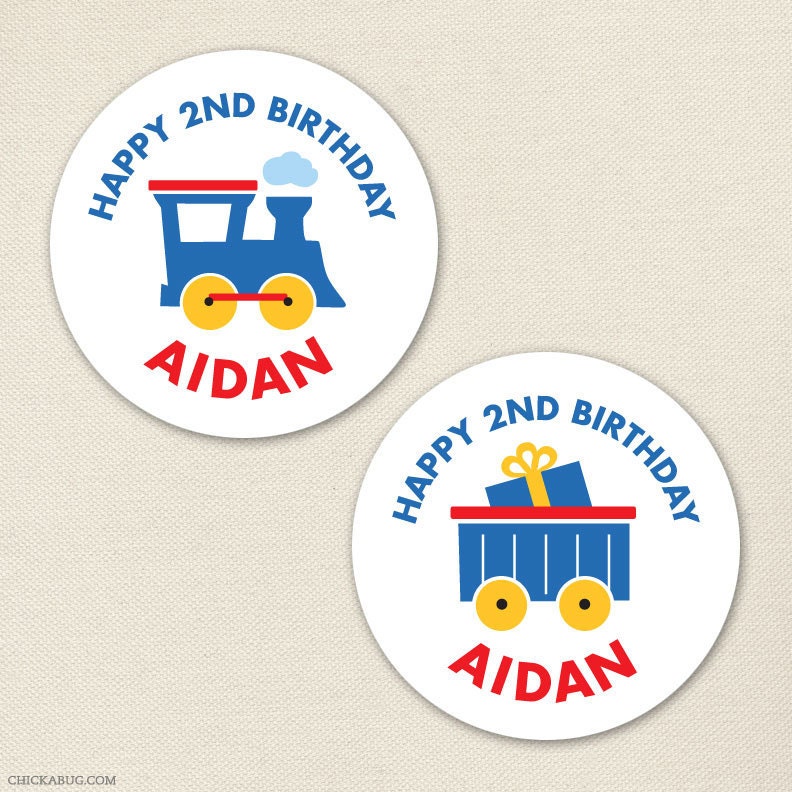 Train party - Custom stickers - Sheet of 12 or 24 Il_570xn