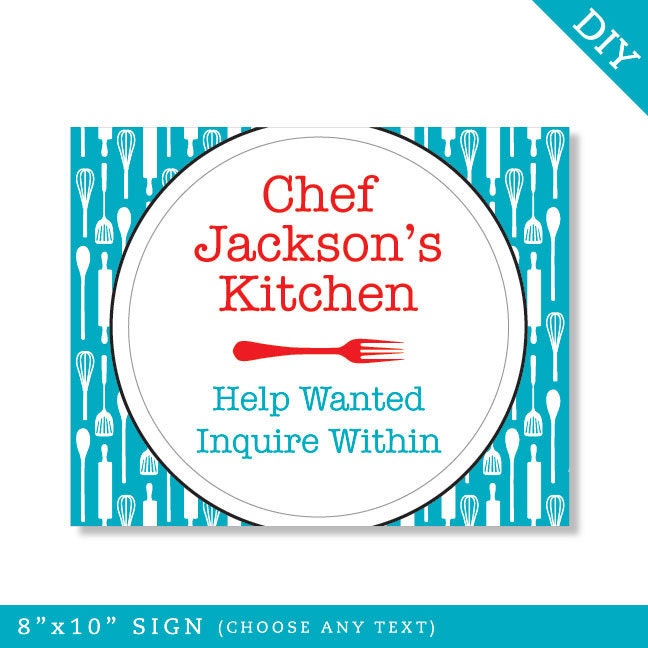 Cooking party - Personalized DIY printable sign Il_570xn