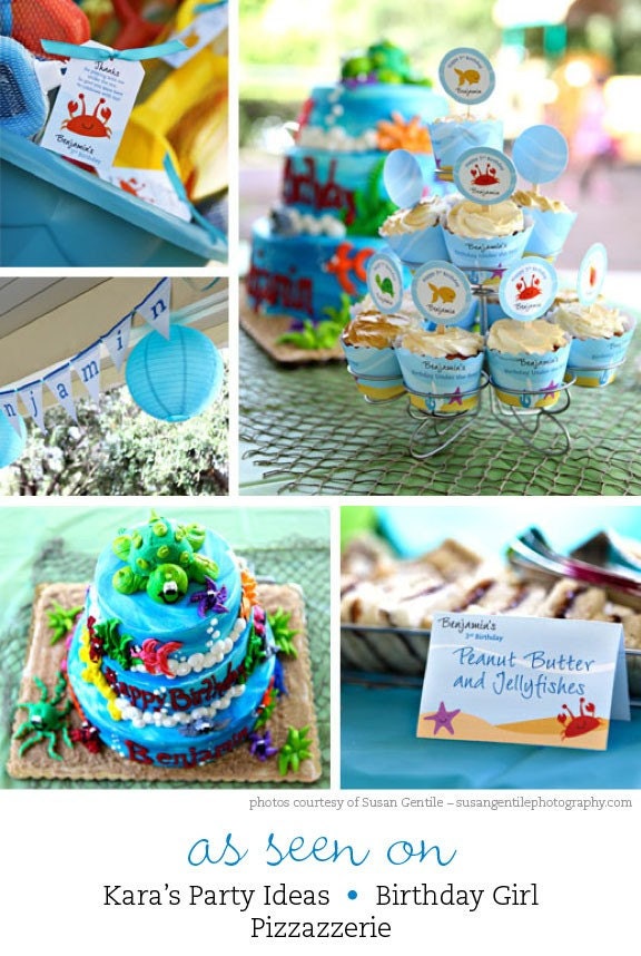Under the Sea party - Personalized DIY printable buffet cards or place cards