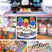 Rainbow party - Personalized DIY printable straw flags and napkin rings