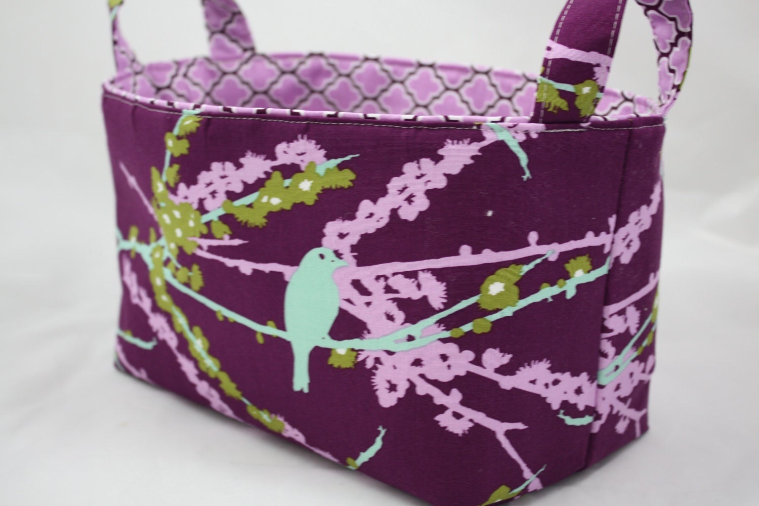 Fabric Organizer Storage Bin Container Basket - Sparrows Plum