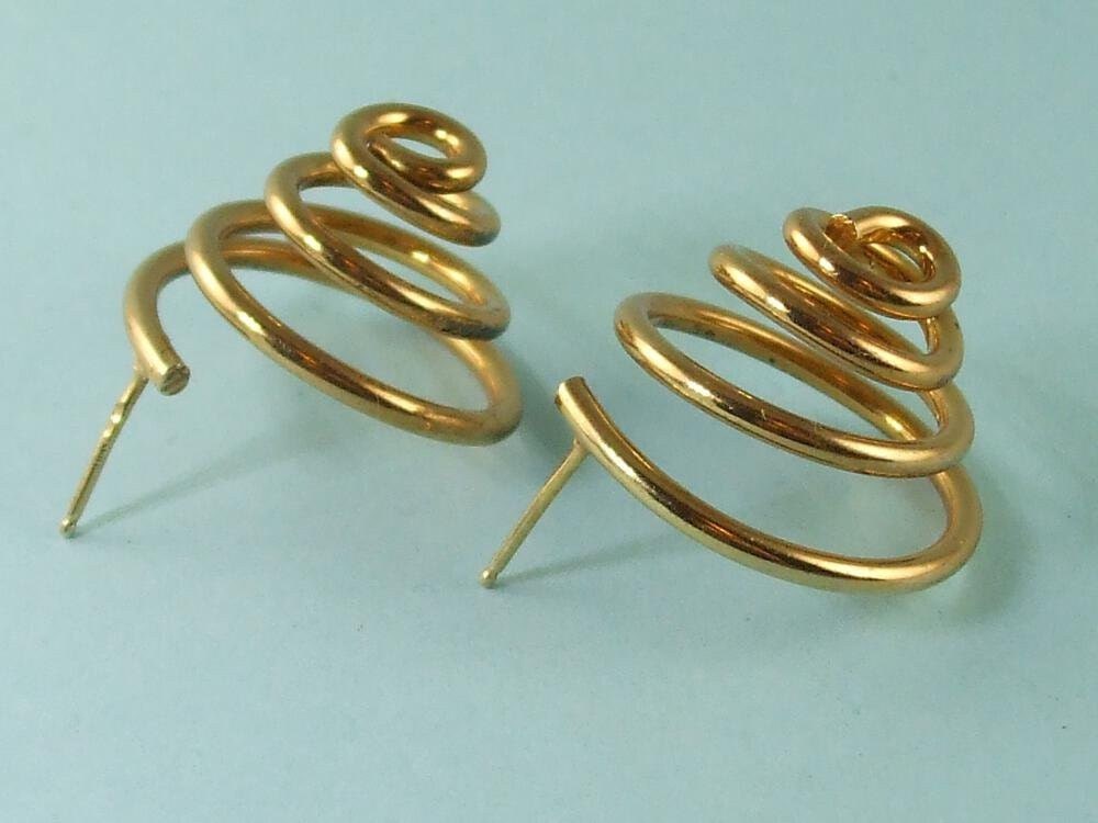 Gold Washed Sterling Dome Swirl Earrings Free Shipping