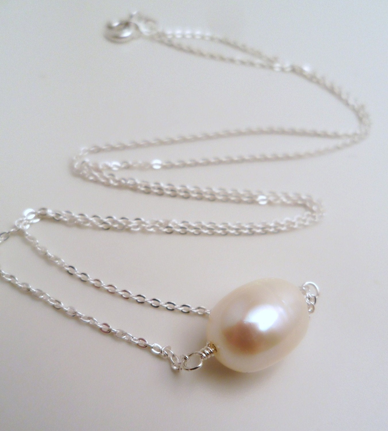 Baroque Pearl on Silver Necklace