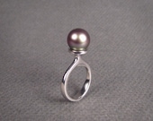 Palladium Pearl Mounting (shown with Tahitian Pearl) - Made to Order