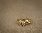 Victorian Solitaire and Wedding Band Set (14K) Made to Order