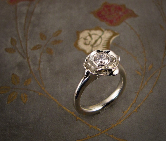 Blooming Rose Solitaire (14K) Made to Order