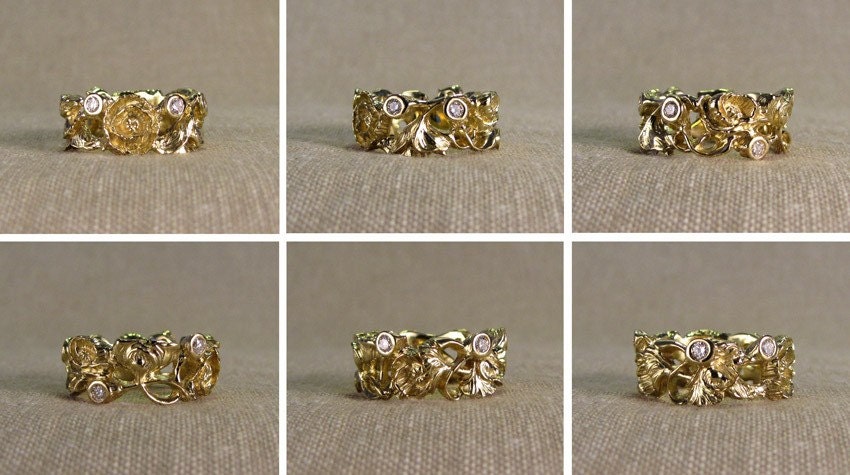 Poppy & Diamond Eternity Wedding Ring (14K) Made to Order