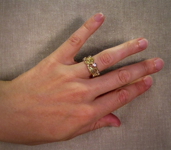 Poppy & Diamond Eternity Wedding Ring (14K) Made to Order