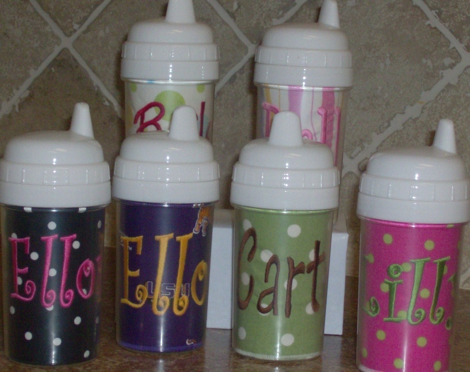 Personalized spill proof sippy cup