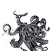 Necklace Octopus Pendant with original artwork in silver