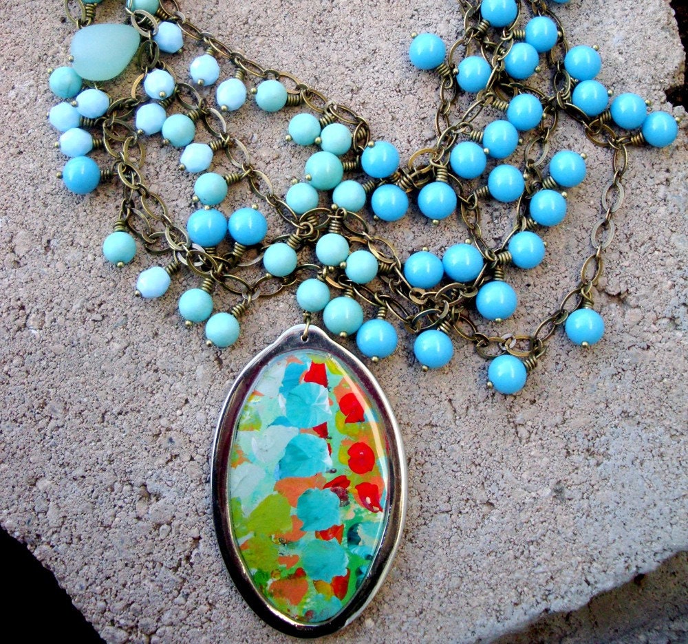 Cambridge Blue Beaded Necklace