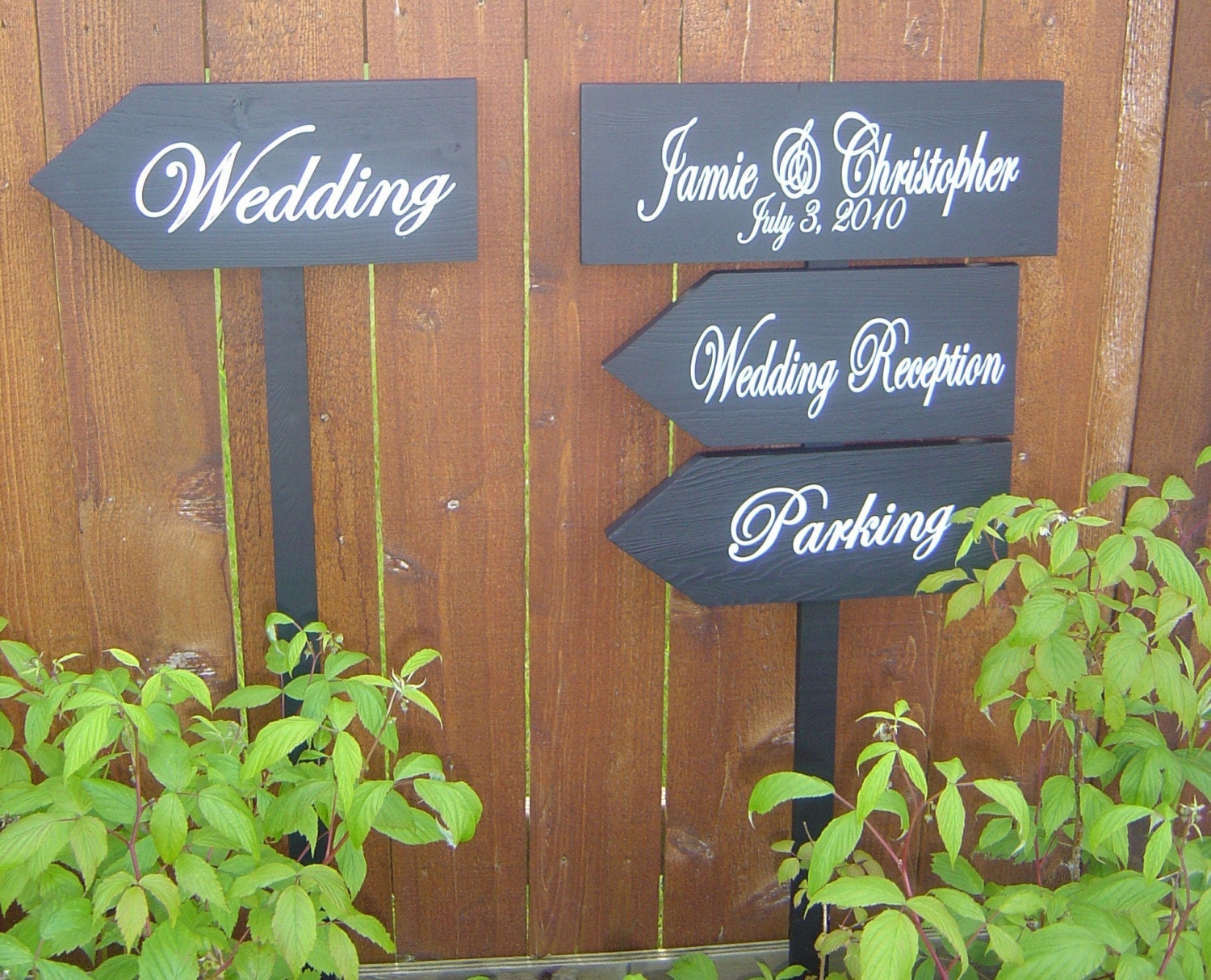 Custom Wedding Signs. Package set of 3 Plus 1, Wedding Directional Signs with Arrows. Beach Wedding, Ceremony, Reception or Event.