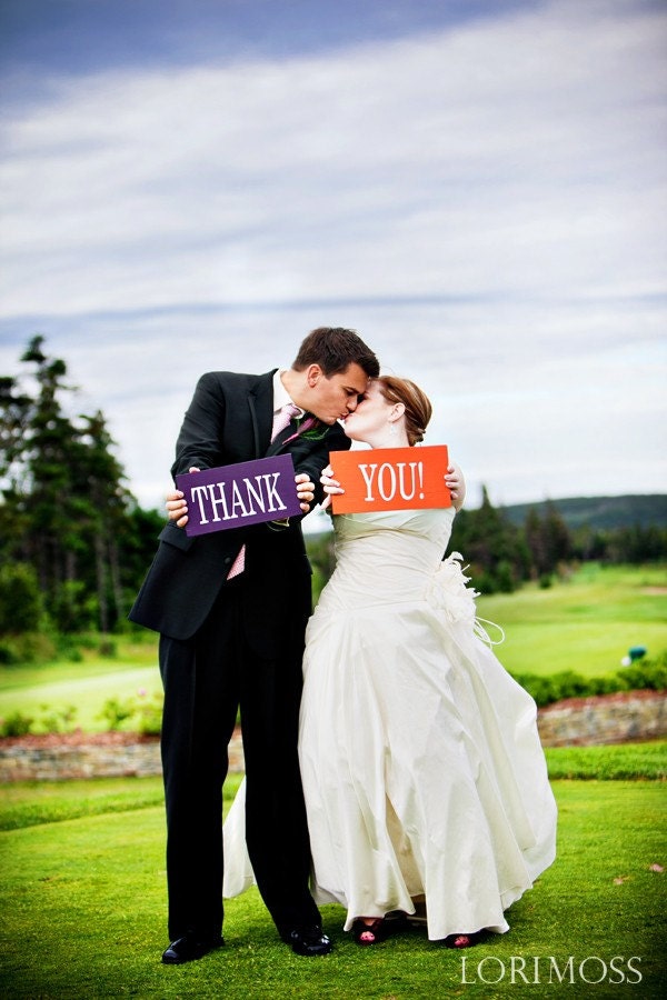 Thank You Signs.  For Weddings, Parties, Events or Home Décor. Halloween, Fall, Autumn or Thanksgiving. 8 X 16 in., 2 signs, 1-sided.