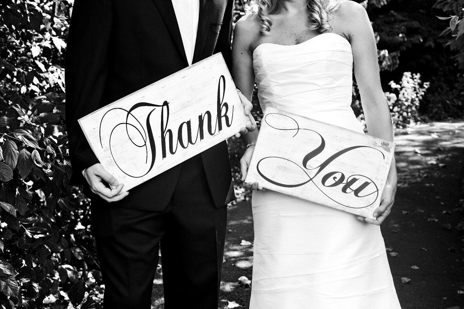 Rustic Photo Props, Thank You Signs, Wedding Signs, Thank You Cards. Vintage White or Ivory, 8 X 16 inches, 2 signs, 1-sided.